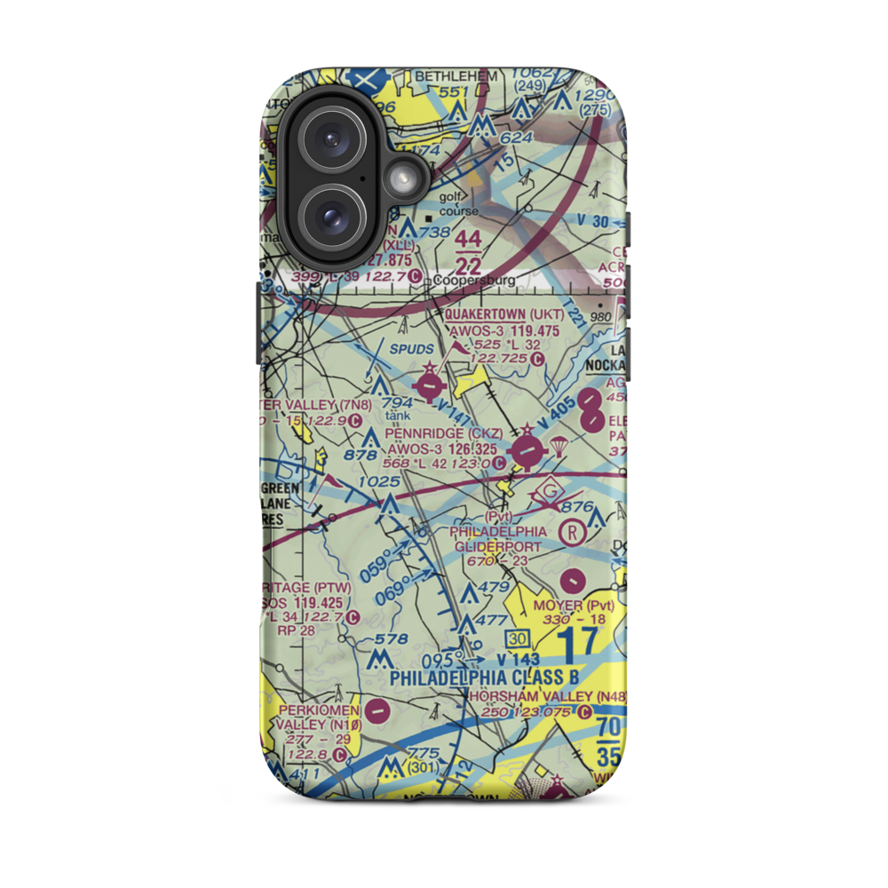Wicker & Wings Aerodrome (1PS9) VFR Sectional  Tough iPhone Case iPhone 16 Plus model shown