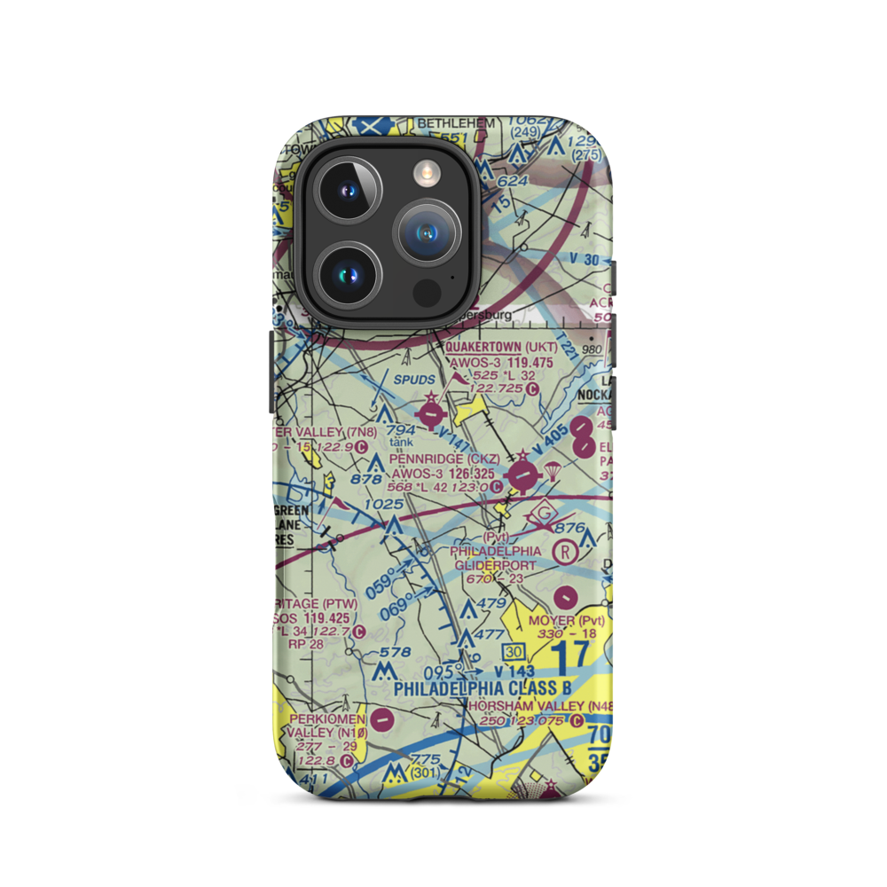 Wicker & Wings Aerodrome (1PS9) VFR Sectional  Tough iPhone Case iPhone 16 Pro model shown
