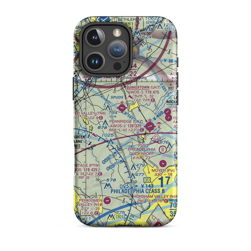 Wicker & Wings Aerodrome (1PS9) VFR Sectional  Tough iPhone Case iPhone 16 Pro Max model shown