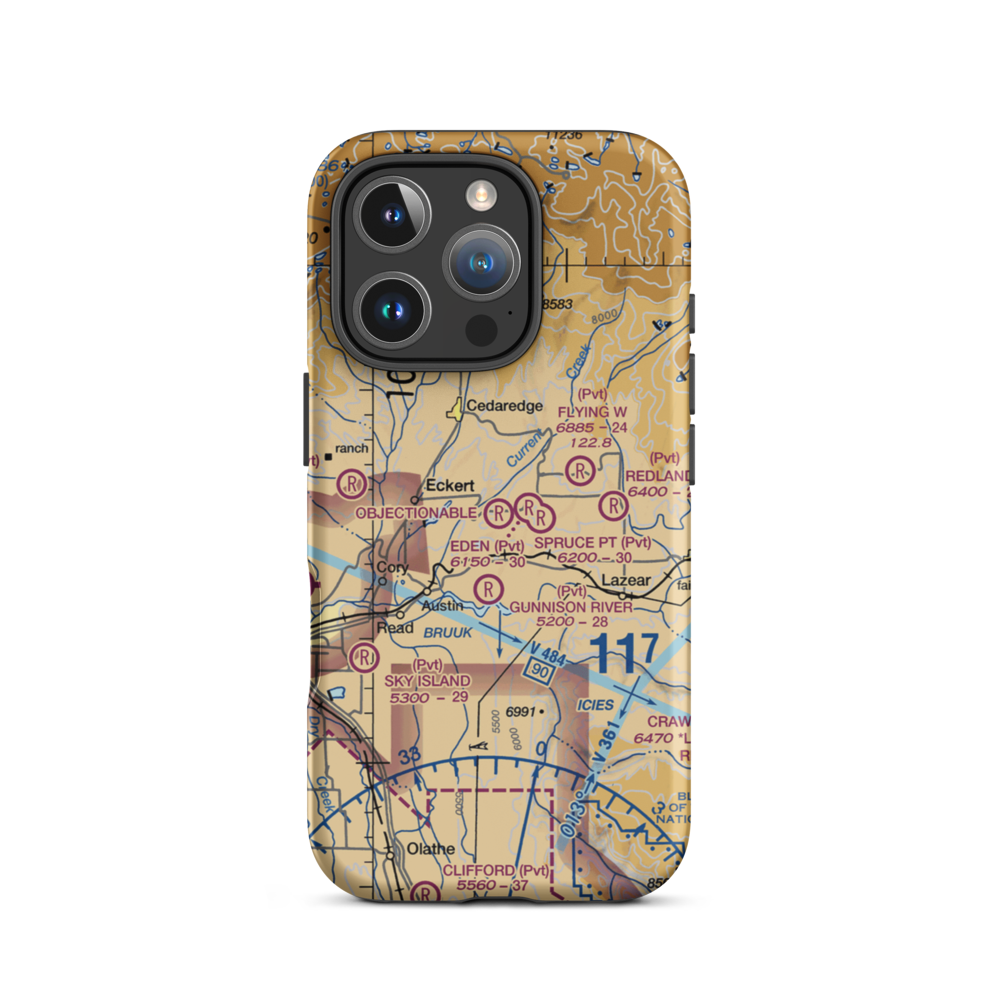Widner Airport (8CO5) VFR Sectional  Tough iPhone Case iPhone 16 Pro model shown