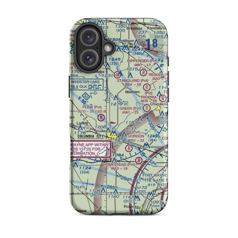 Wigent Airport (30IN) VFR Sectional  Tough iPhone Case iPhone 16 Plus model shown