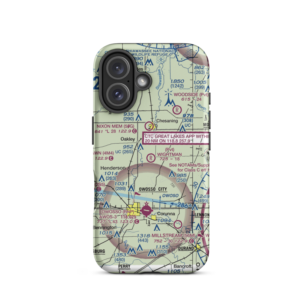 Wightman Airport (7MI6) VFR Sectional  Tough iPhone Case iPhone 16 model shown