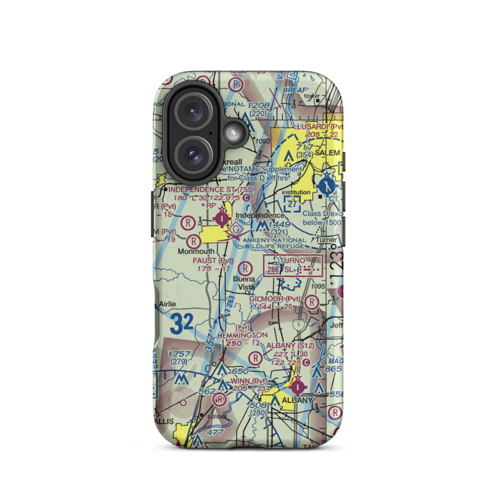 Wigrich Airport (OR85) VFR Sectional  Tough iPhone Case iPhone 16 model shown