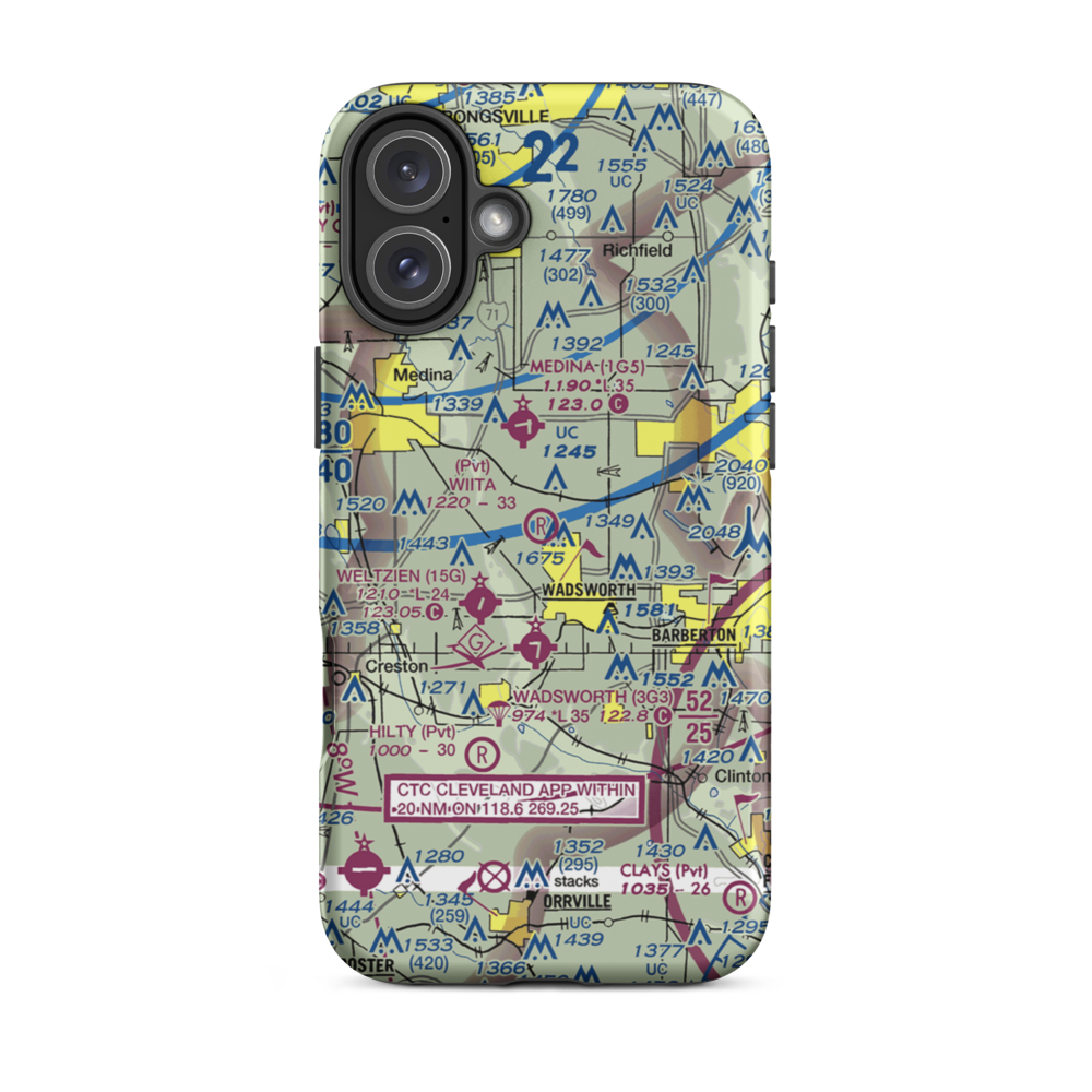 Wiita Farms Airport (65OH) VFR Sectional  Tough iPhone Case iPhone 16 Plus model shown