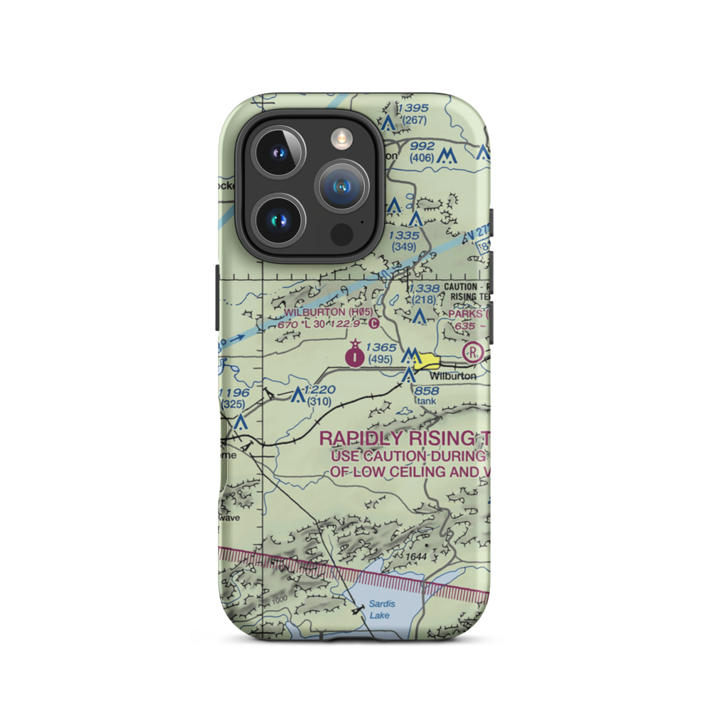 Wilburton Municipal Airport (H05) VFR Sectional  Tough iPhone Case iPhone 16 Pro model shown