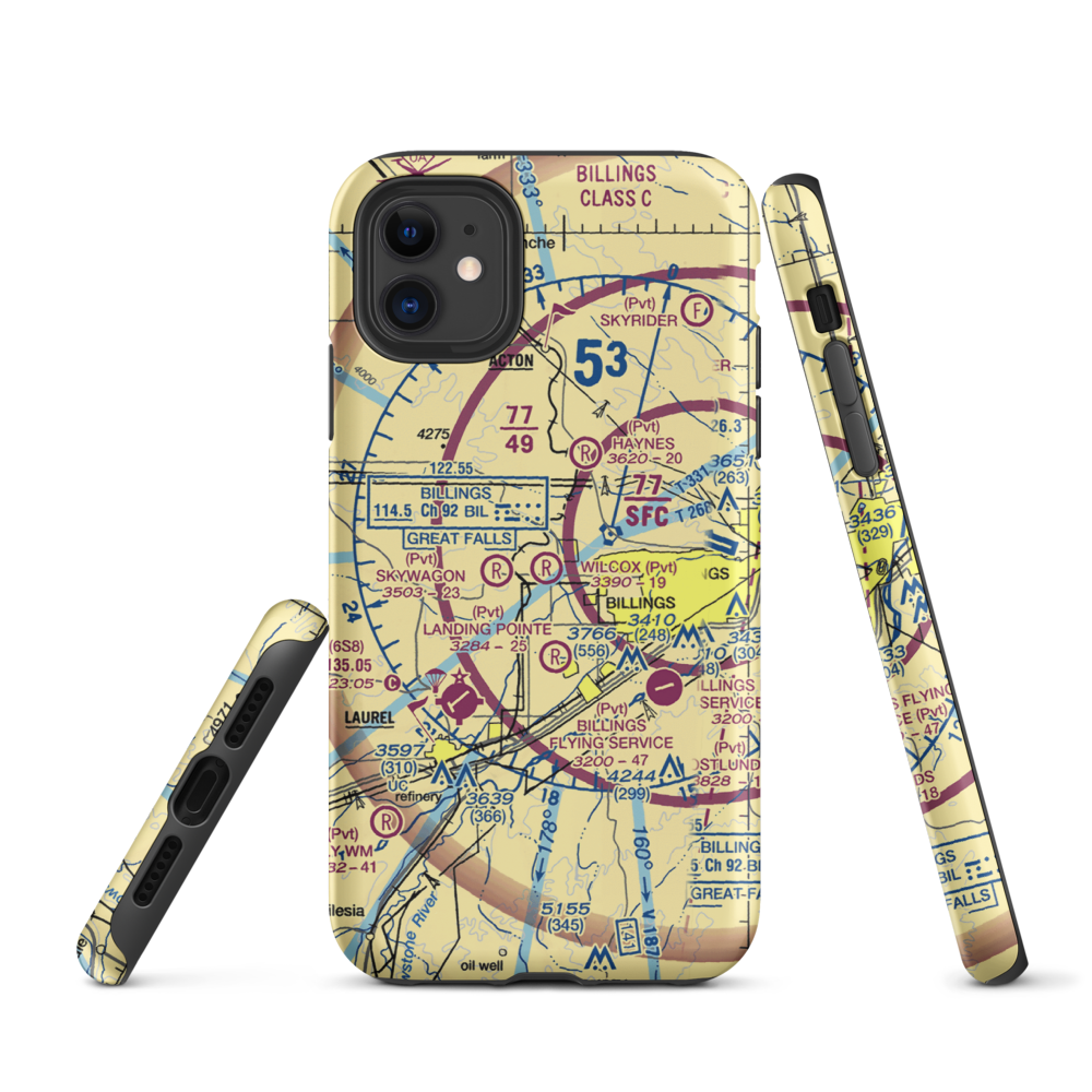 Wilcox Airport (1MT9) VFR Sectional  Tough iPhone Case iPhone 11 model shown
