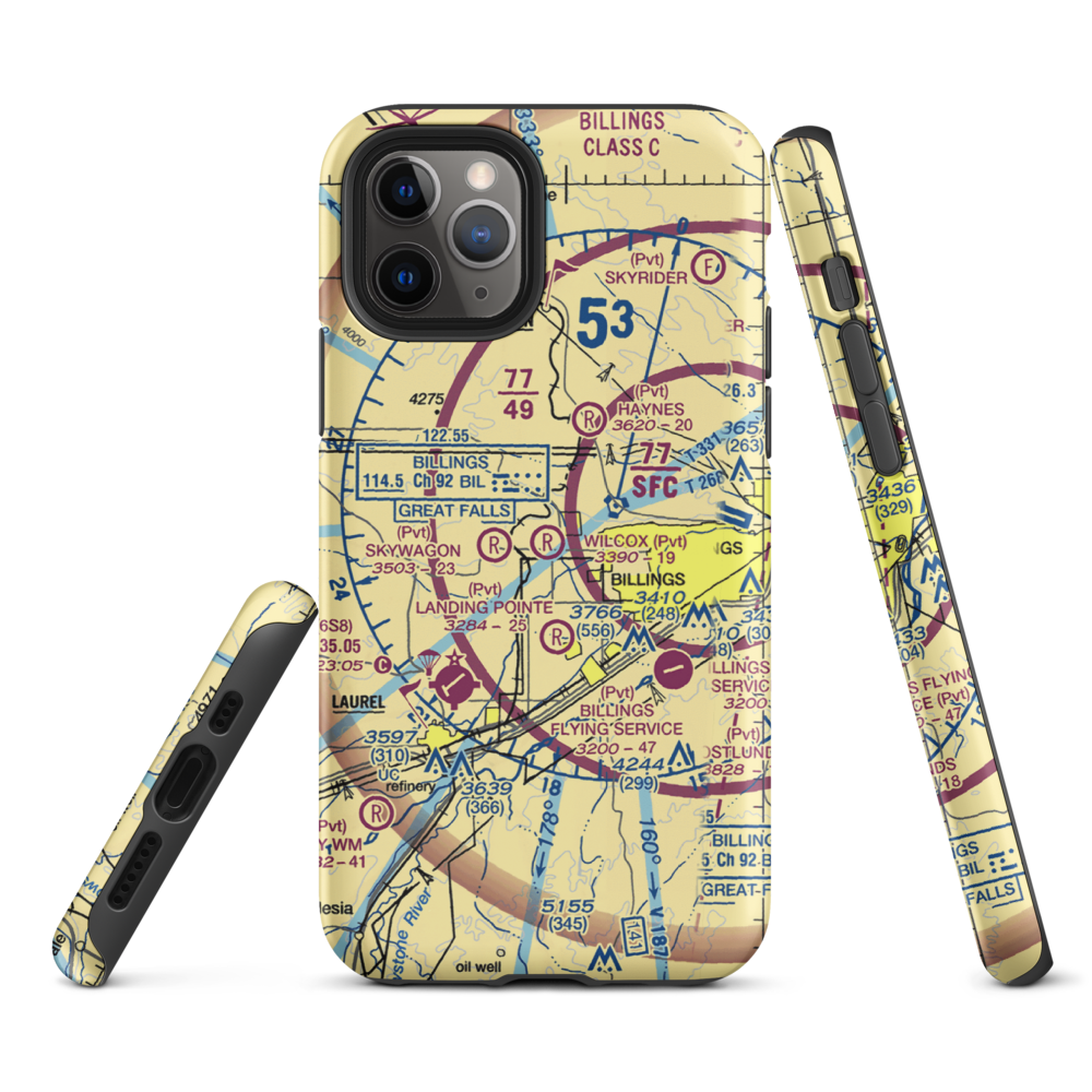 Wilcox Airport (1MT9) VFR Sectional  Tough iPhone Case iPhone 11 Pro model shown