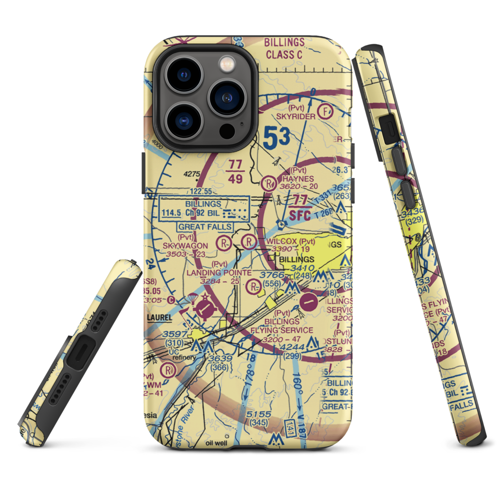 Wilcox Airport (1MT9) VFR Sectional  Tough iPhone Case iPhone 13 Pro Max model shown