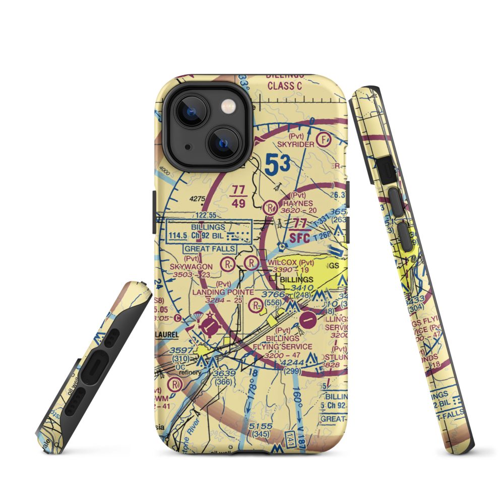 Wilcox Airport (1MT9) VFR Sectional  Tough iPhone Case iPhone 14 model shown