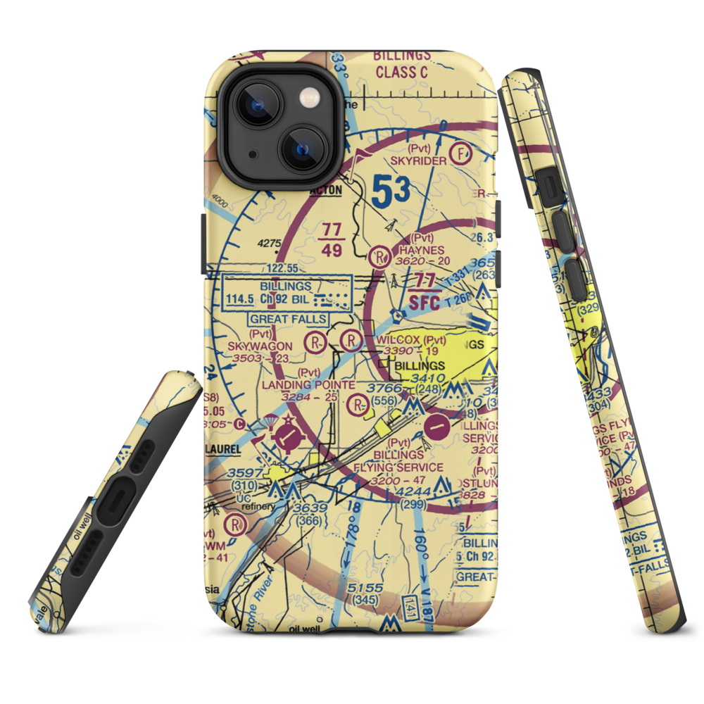 Wilcox Airport (1MT9) VFR Sectional  Tough iPhone Case iPhone 14 Plus model shown