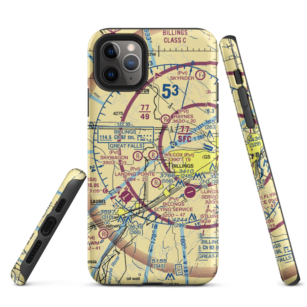Wilcox Airport (1MT9) VFR Sectional  Tough iPhone Case iPhone 11 Pro Max model shown