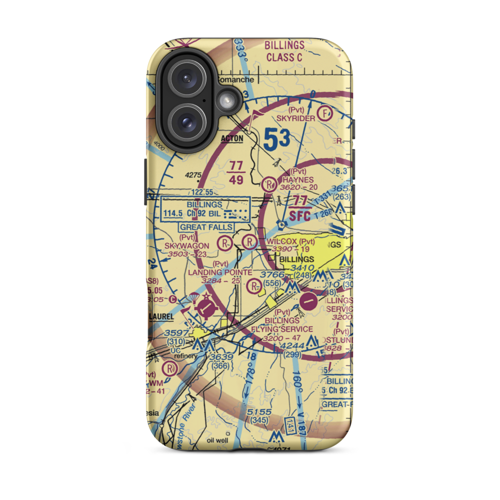 Wilcox Airport (1MT9) VFR Sectional  Tough iPhone Case iPhone 16 Plus model shown