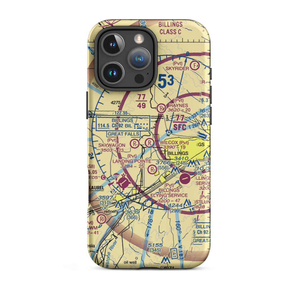 Wilcox Airport (1MT9) VFR Sectional  Tough iPhone Case iPhone 16 Pro Max model shown