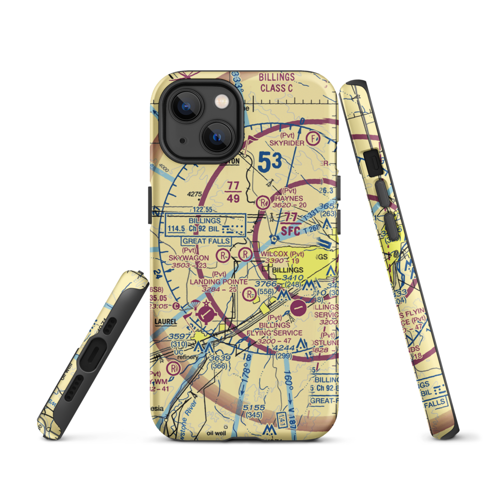 Wilcox Airport (1MT9) VFR Sectional  Tough iPhone Case iPhone 13 model shown