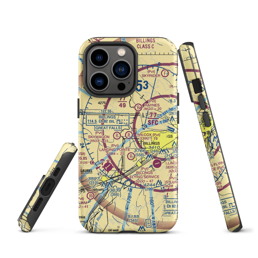 Wilcox Airport (1MT9) VFR Sectional  Tough iPhone Case iPhone 13 Pro model shown