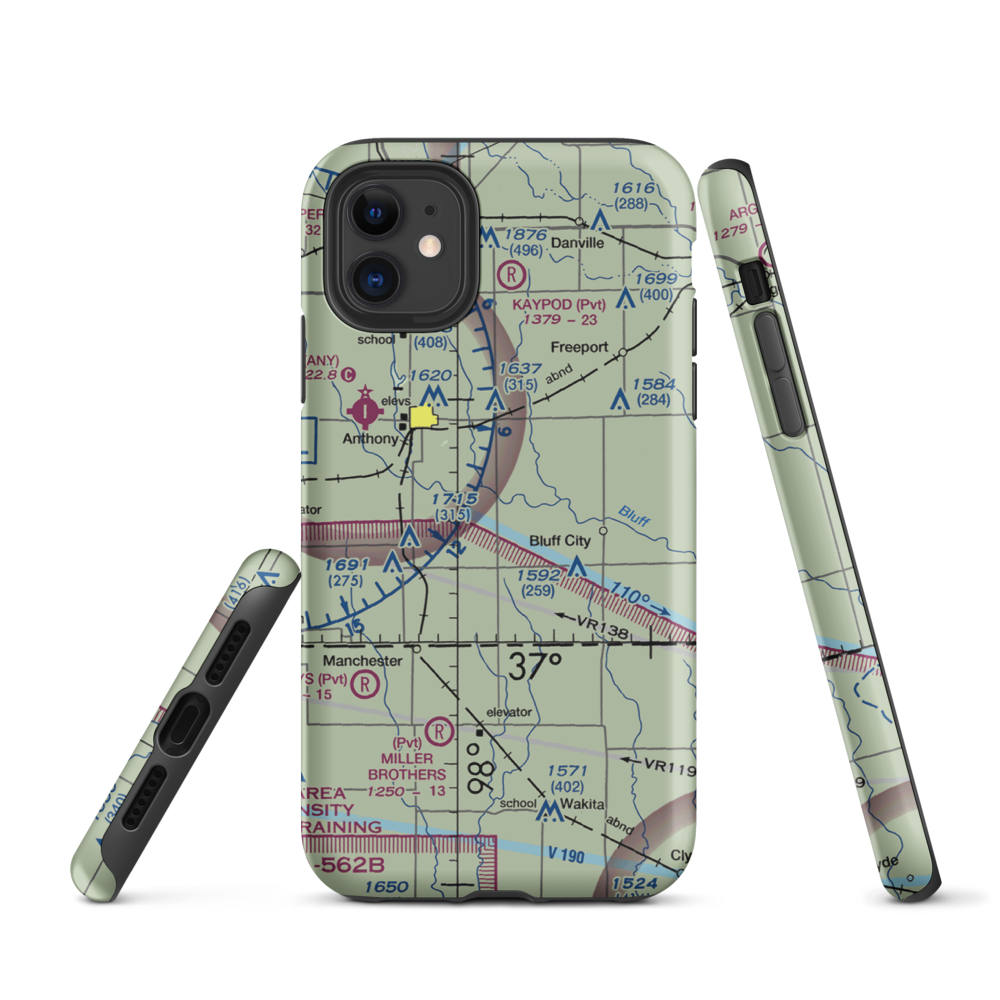 Wilcox Field (7K6) VFR Sectional  Tough iPhone Case iPhone 11 model shown