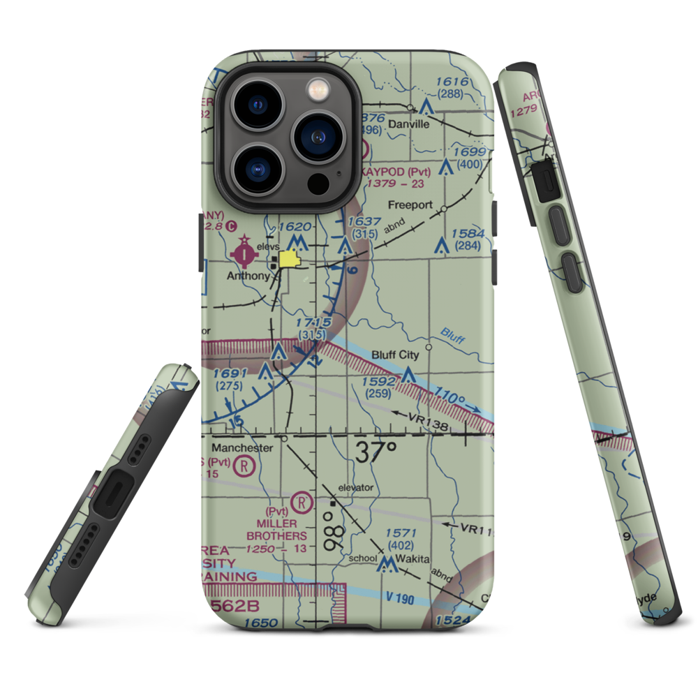 Wilcox Field (7K6) VFR Sectional  Tough iPhone Case iPhone 13 Pro Max model shown