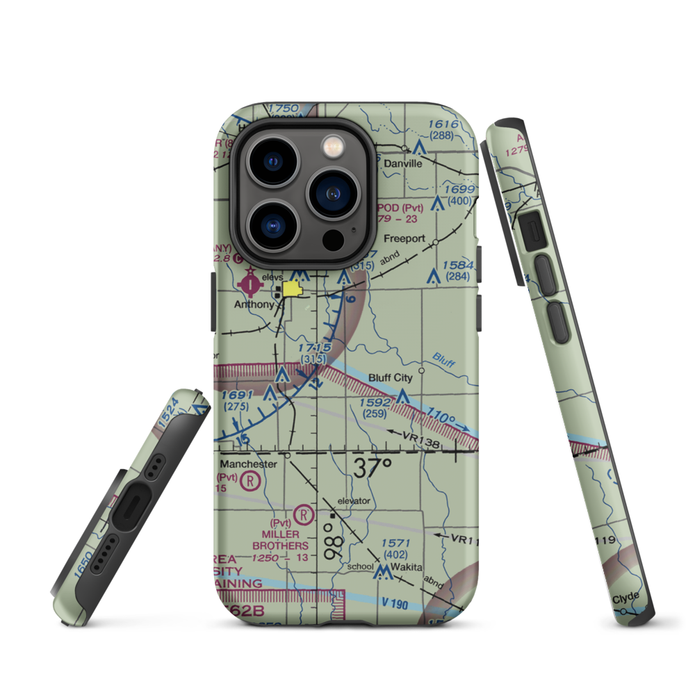 Wilcox Field (7K6) VFR Sectional  Tough iPhone Case iPhone 14 Pro model shown