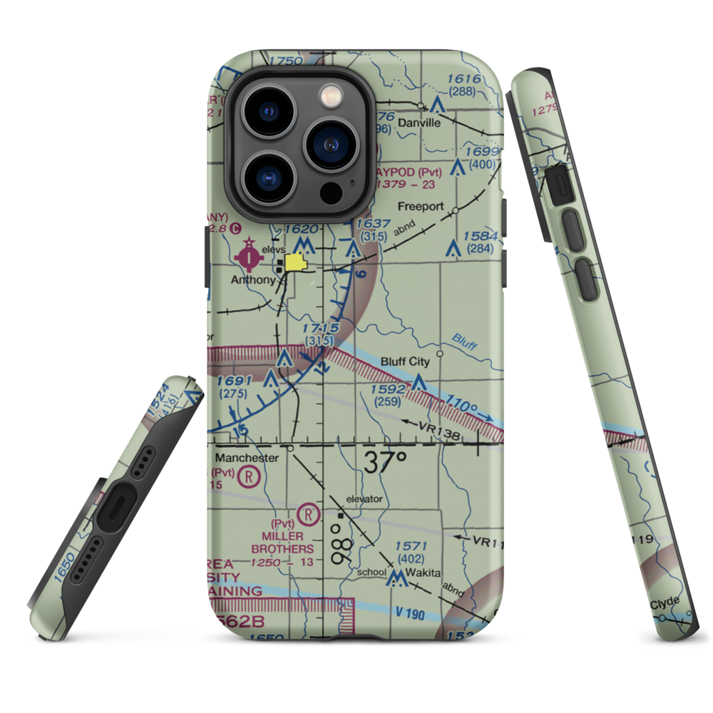Wilcox Field (7K6) VFR Sectional  Tough iPhone Case iPhone 14 Pro Max model shown