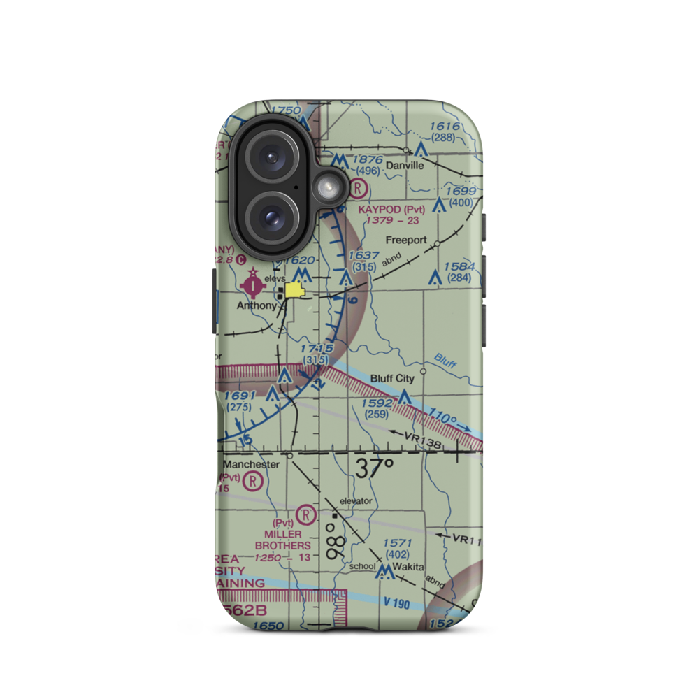 Wilcox Field (7K6) VFR Sectional  Tough iPhone Case iPhone 16 model shown