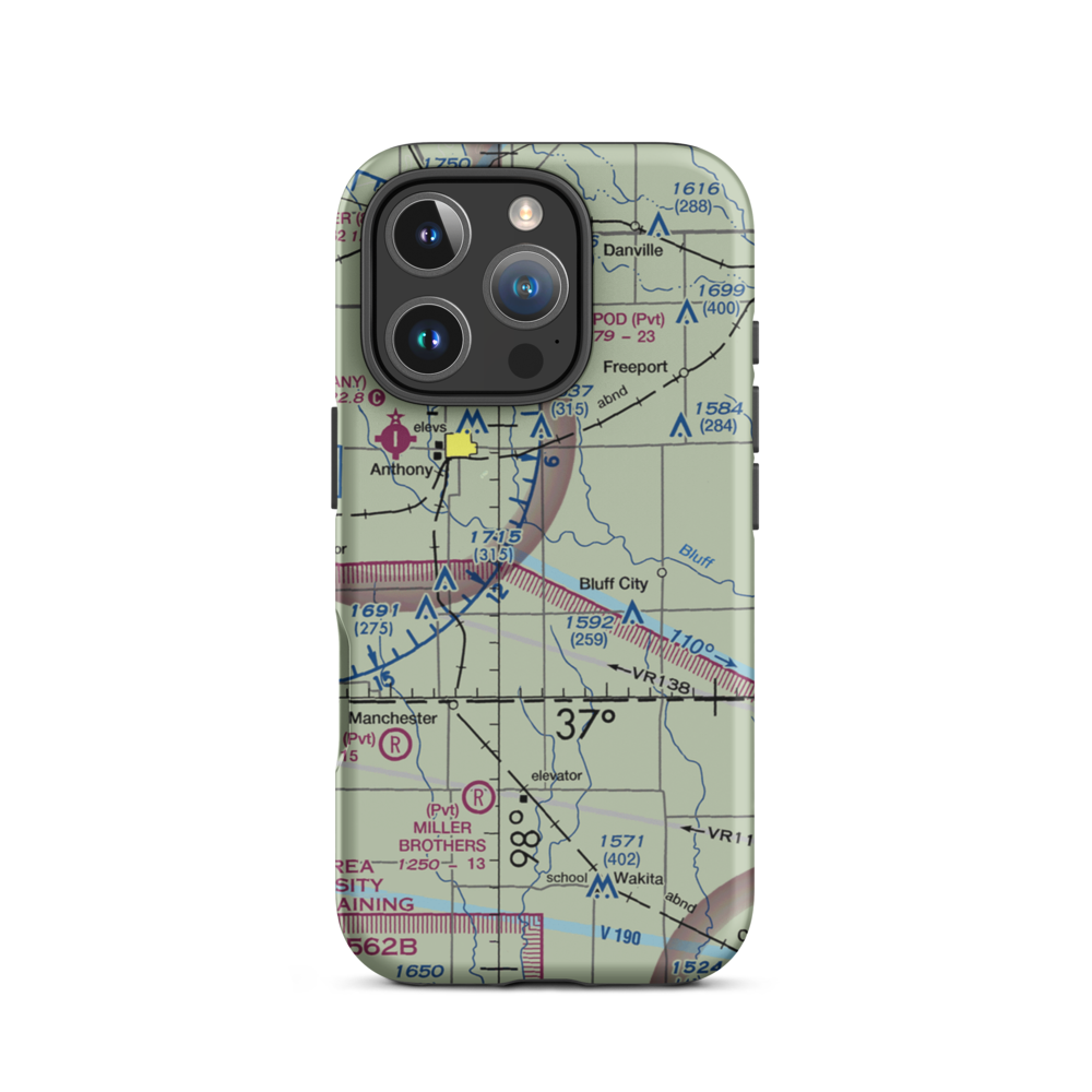 Wilcox Field (7K6) VFR Sectional  Tough iPhone Case iPhone 16 Pro model shown