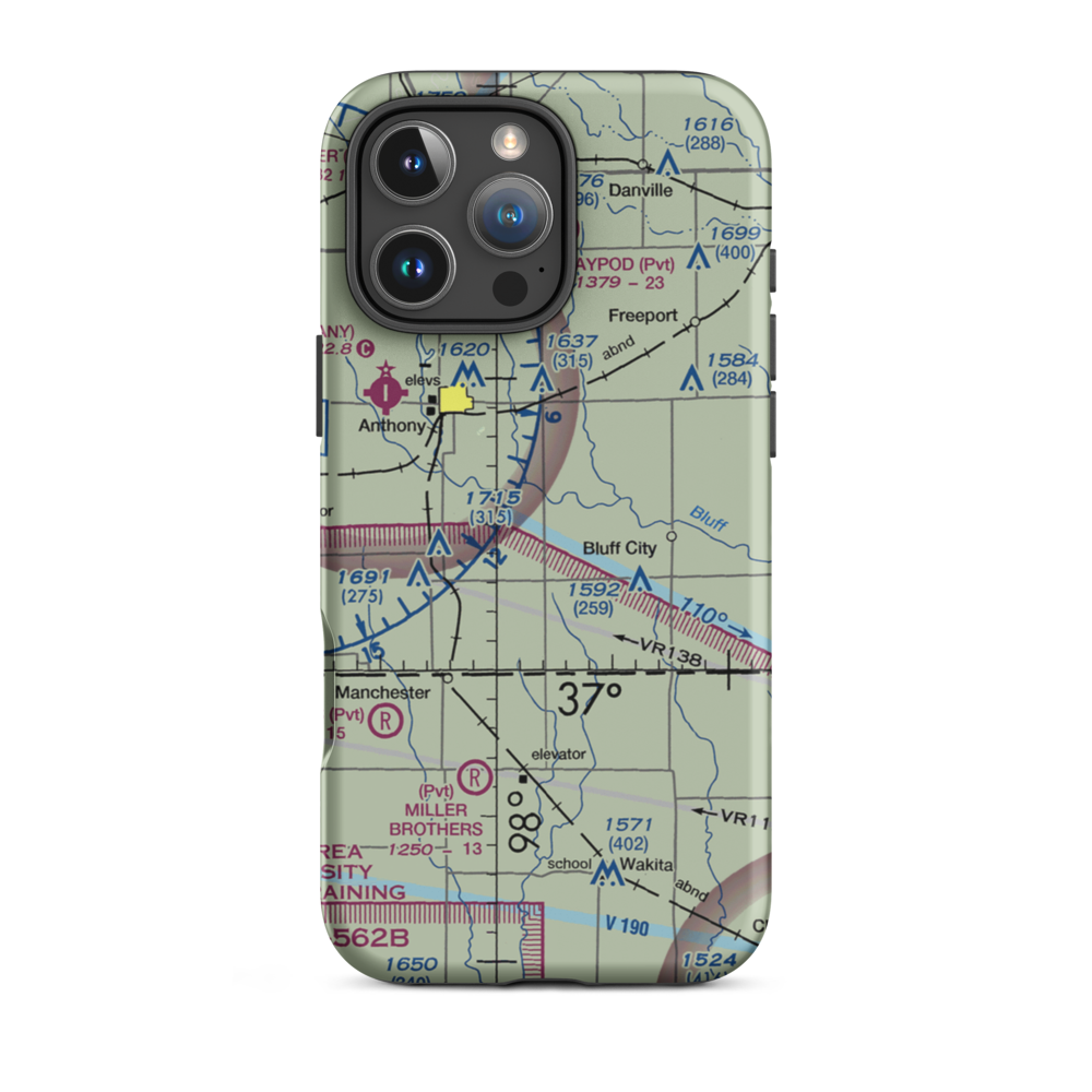 Wilcox Field (7K6) VFR Sectional  Tough iPhone Case iPhone 16 Pro Max model shown