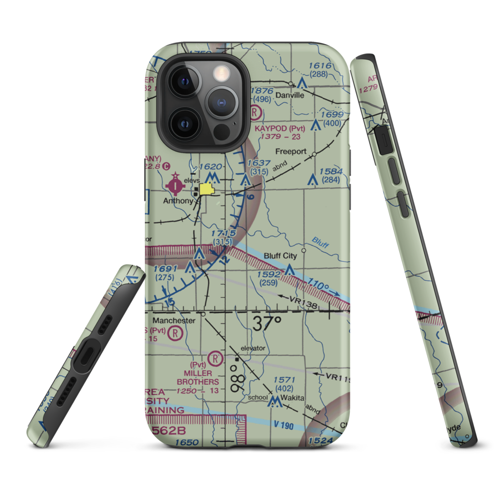 Wilcox Field (7K6) VFR Sectional  Tough iPhone Case iPhone 12 Pro Max model shown