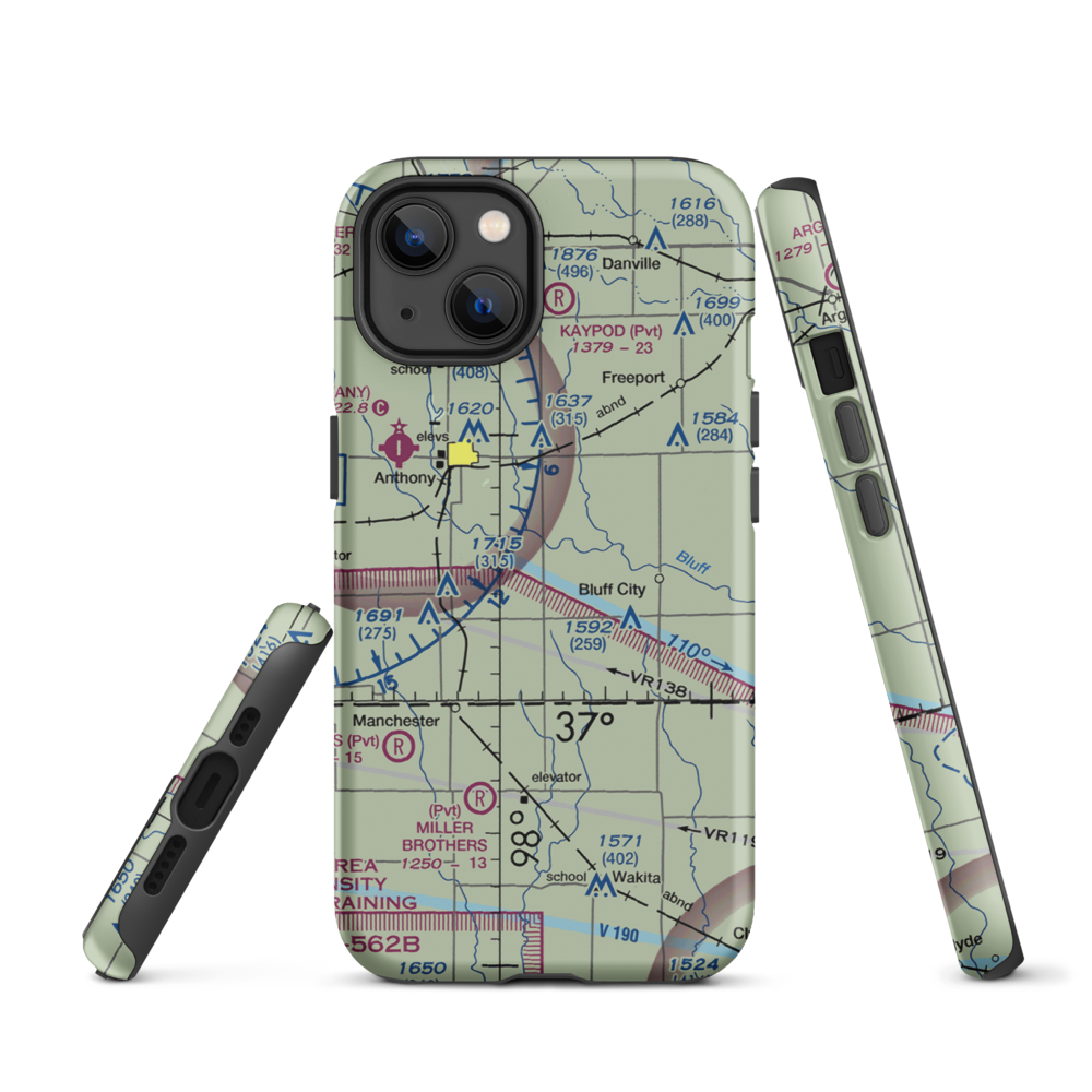 Wilcox Field (7K6) VFR Sectional  Tough iPhone Case iPhone 13 model shown