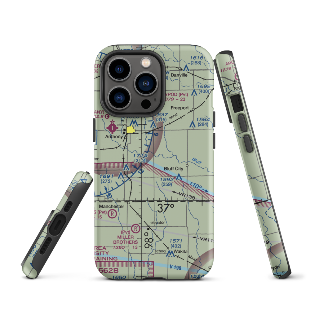 Wilcox Field (7K6) VFR Sectional  Tough iPhone Case iPhone 13 Pro model shown
