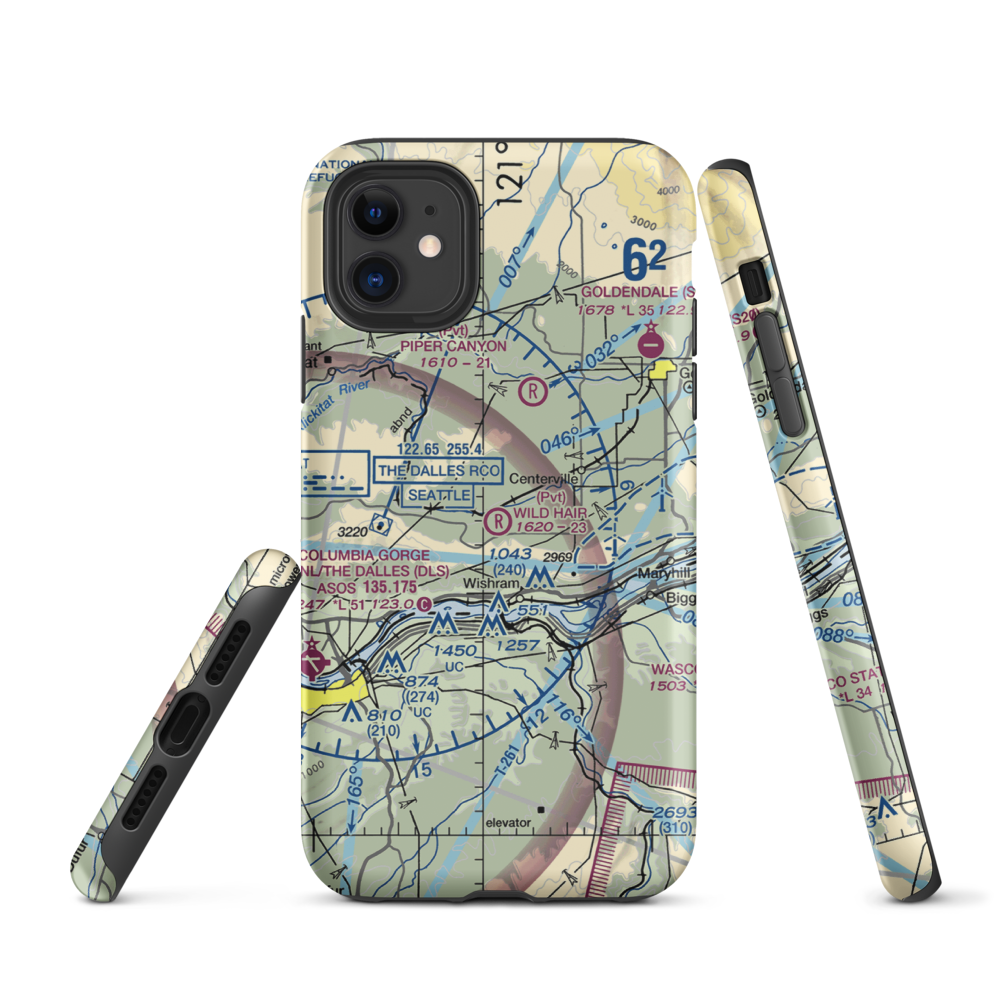 Wild Hair Airport (5WA7) VFR Sectional  Tough iPhone Case iPhone 11 model shown
