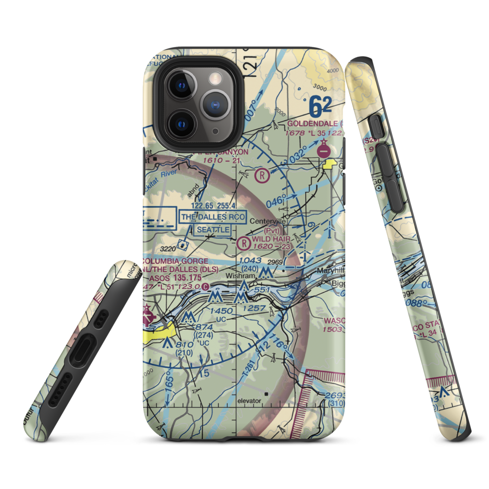 Wild Hair Airport (5WA7) VFR Sectional  Tough iPhone Case iPhone 11 Pro model shown