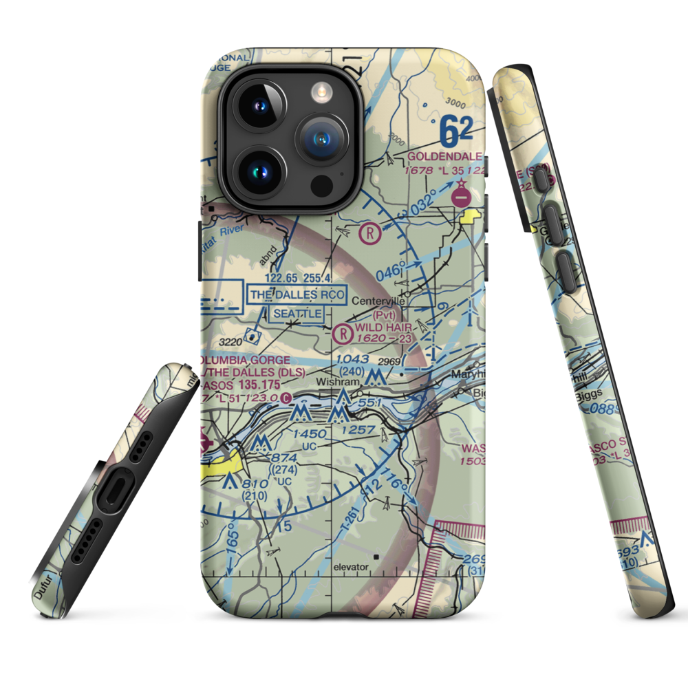 Wild Hair Airport (5WA7) VFR Sectional  Tough iPhone Case iPhone 15 Pro Max model shown