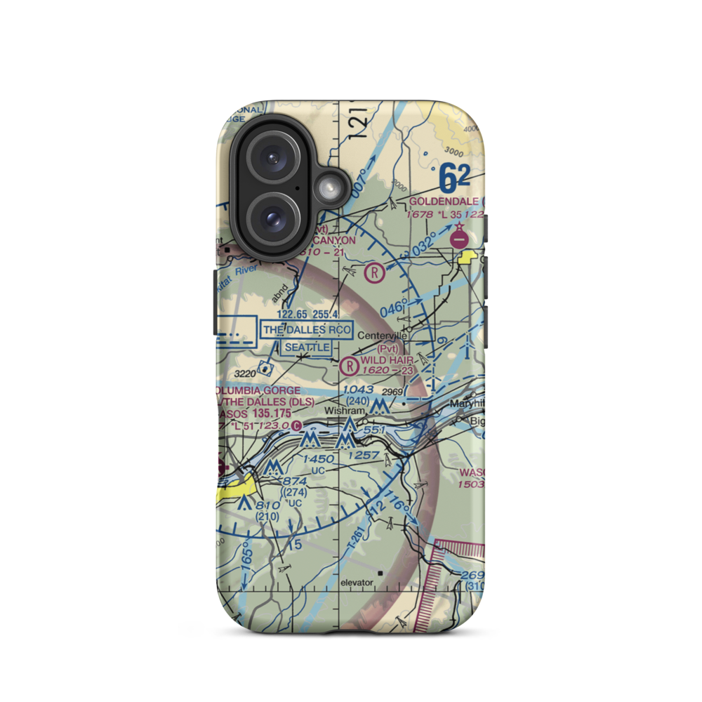 Wild Hair Airport (5WA7) VFR Sectional  Tough iPhone Case iPhone 16 model shown