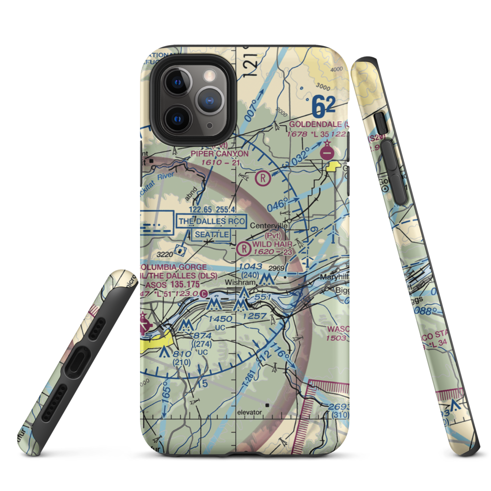 Wild Hair Airport (5WA7) VFR Sectional  Tough iPhone Case iPhone 11 Pro Max model shown