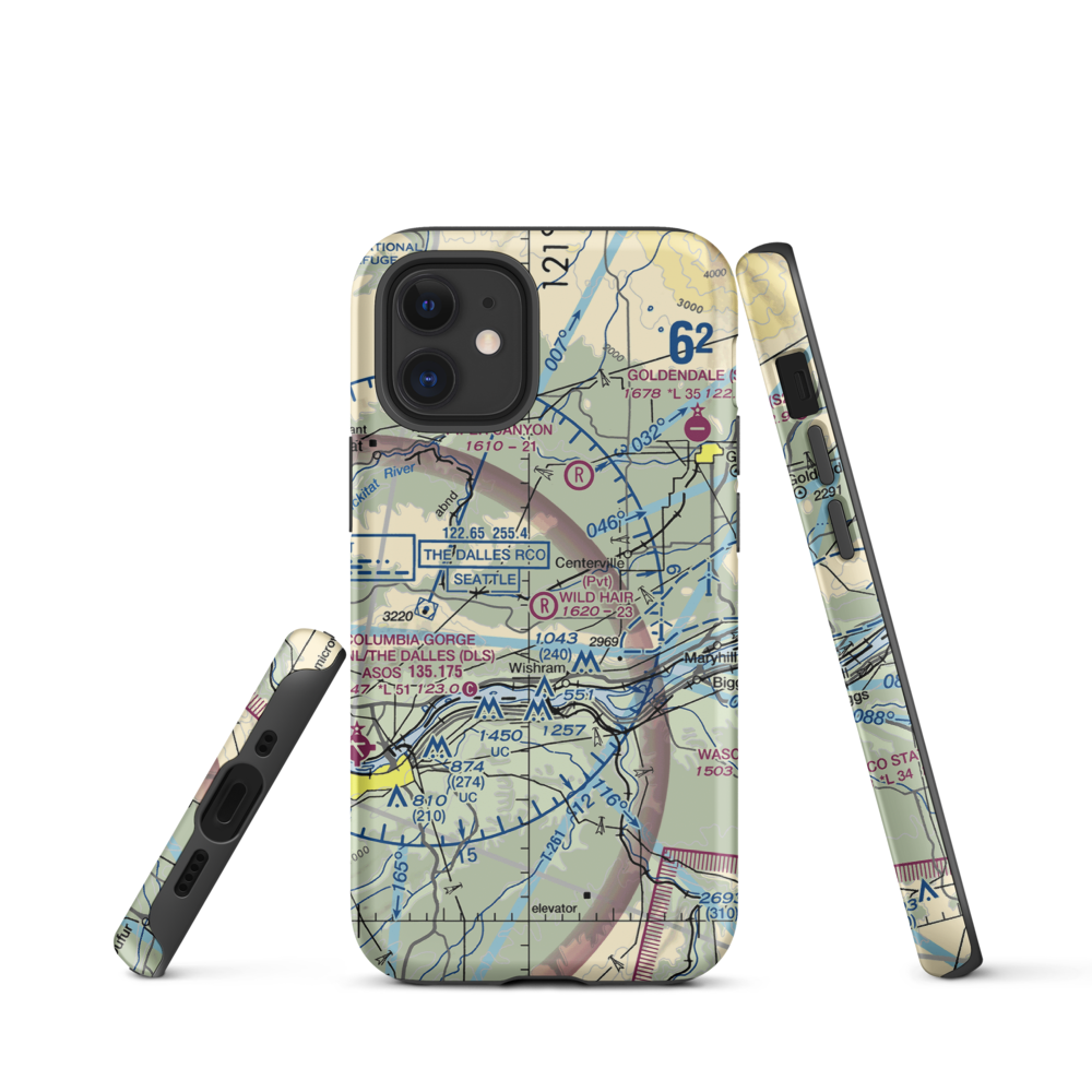 Wild Hair Airport (5WA7) VFR Sectional  Tough iPhone Case iPhone 12 mini model shown