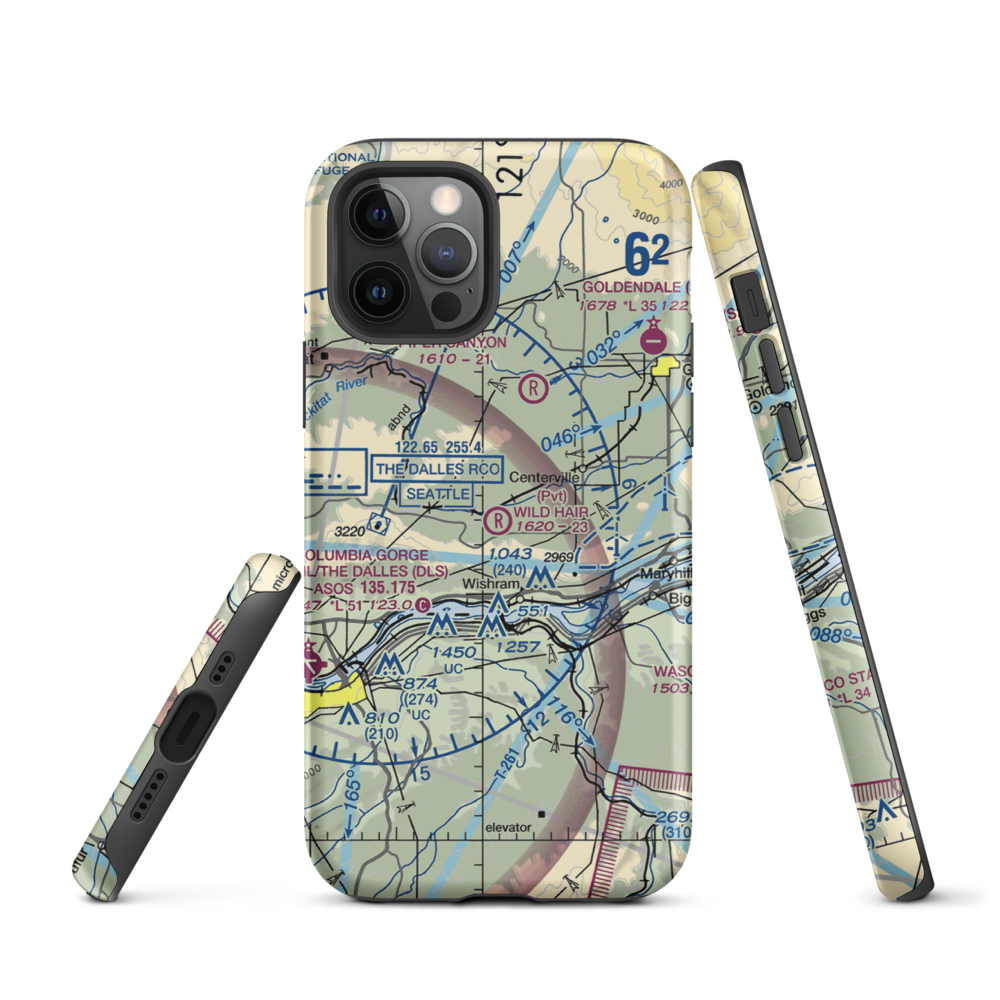 Wild Hair Airport (5WA7) VFR Sectional  Tough iPhone Case iPhone 12 Pro model shown