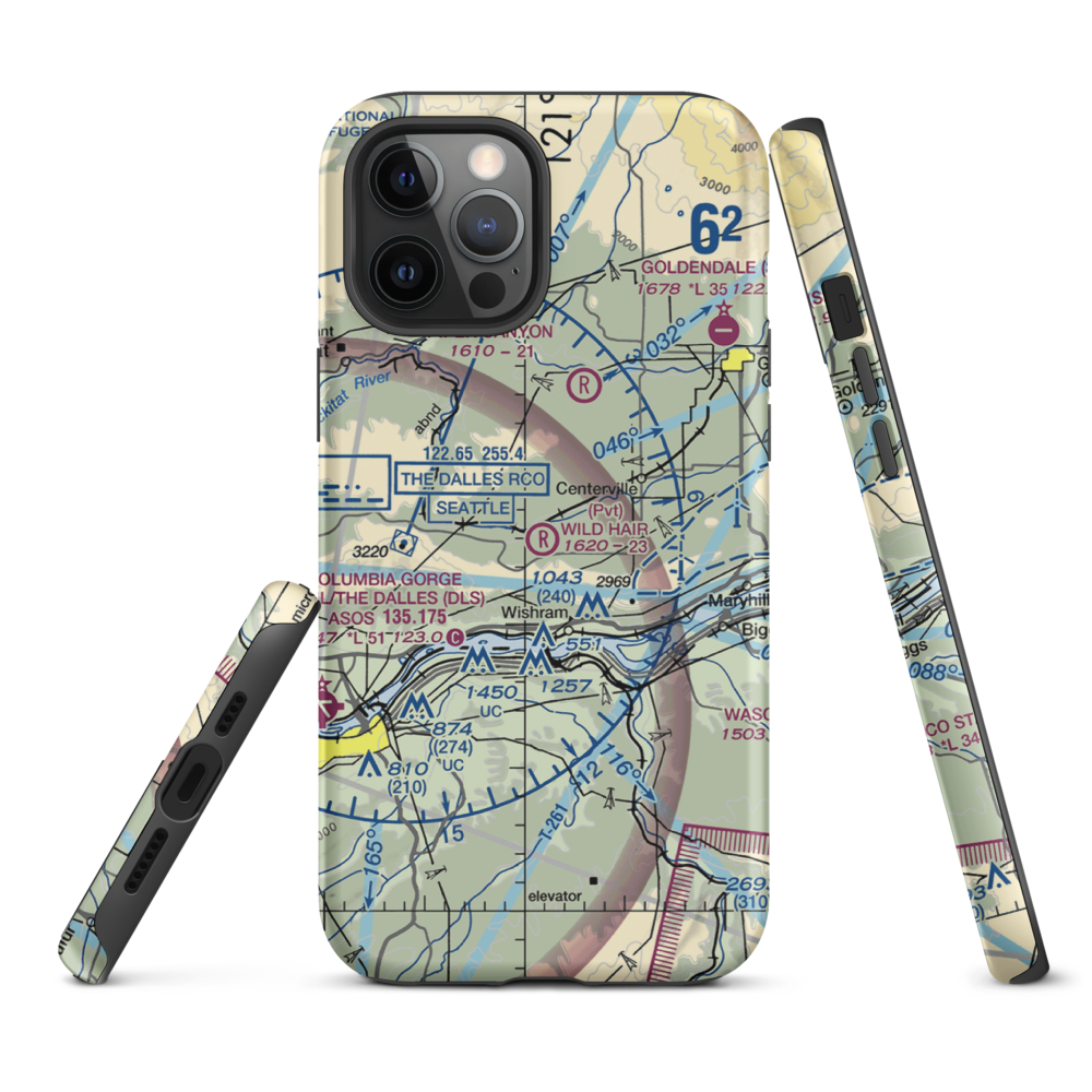Wild Hair Airport (5WA7) VFR Sectional  Tough iPhone Case iPhone 12 Pro Max model shown