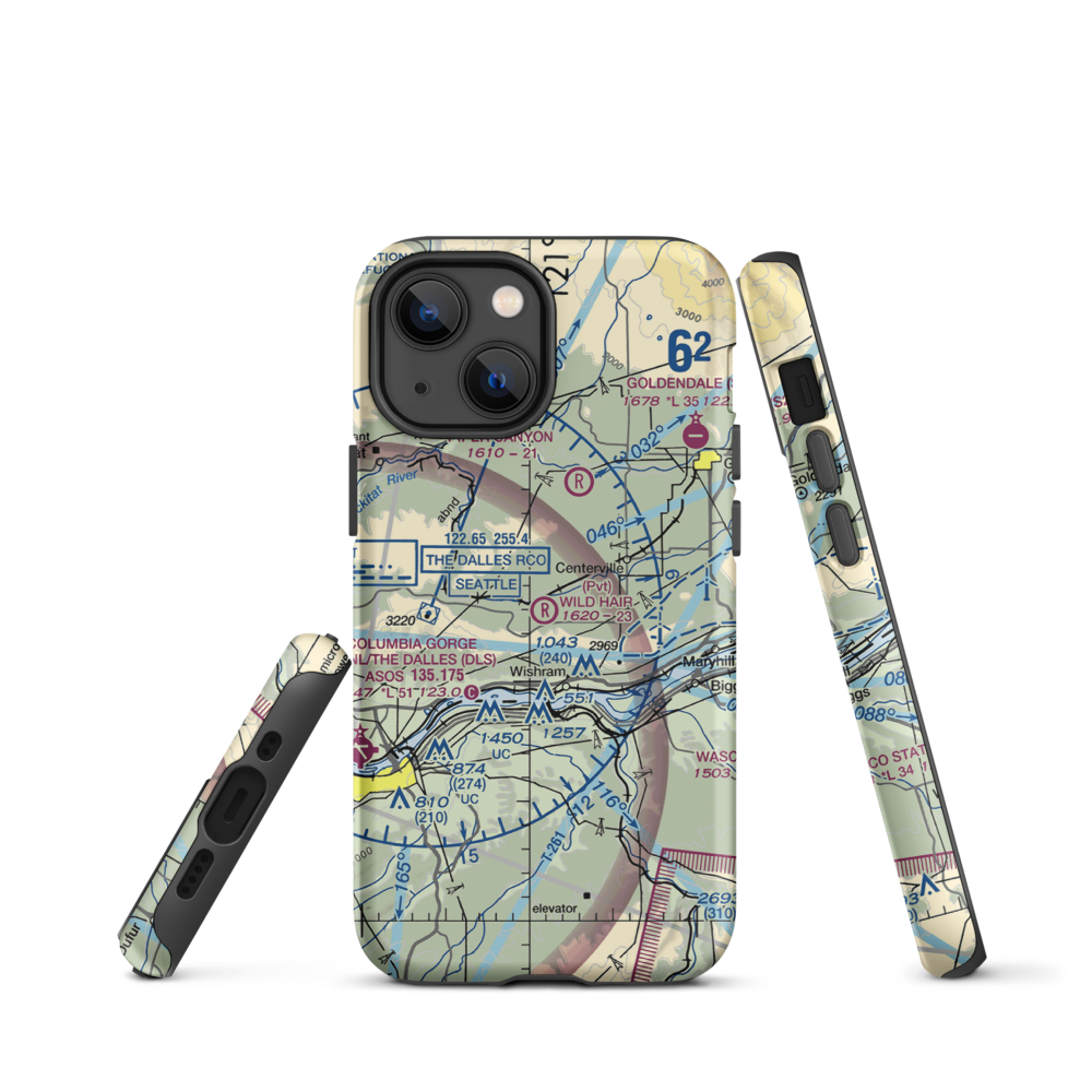 Wild Hair Airport (5WA7) VFR Sectional  Tough iPhone Case iPhone 13 mini model shown