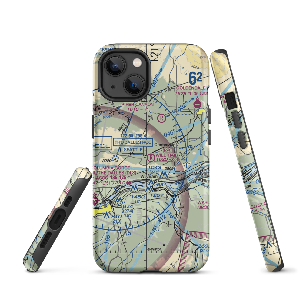 Wild Hair Airport (5WA7) VFR Sectional  Tough iPhone Case iPhone 13 model shown