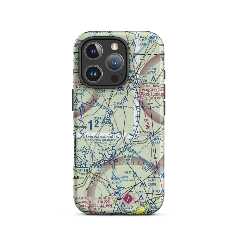 Wild Irish Rose Airport (SC61) VFR Sectional  Tough iPhone Case iPhone 16 Pro model shown