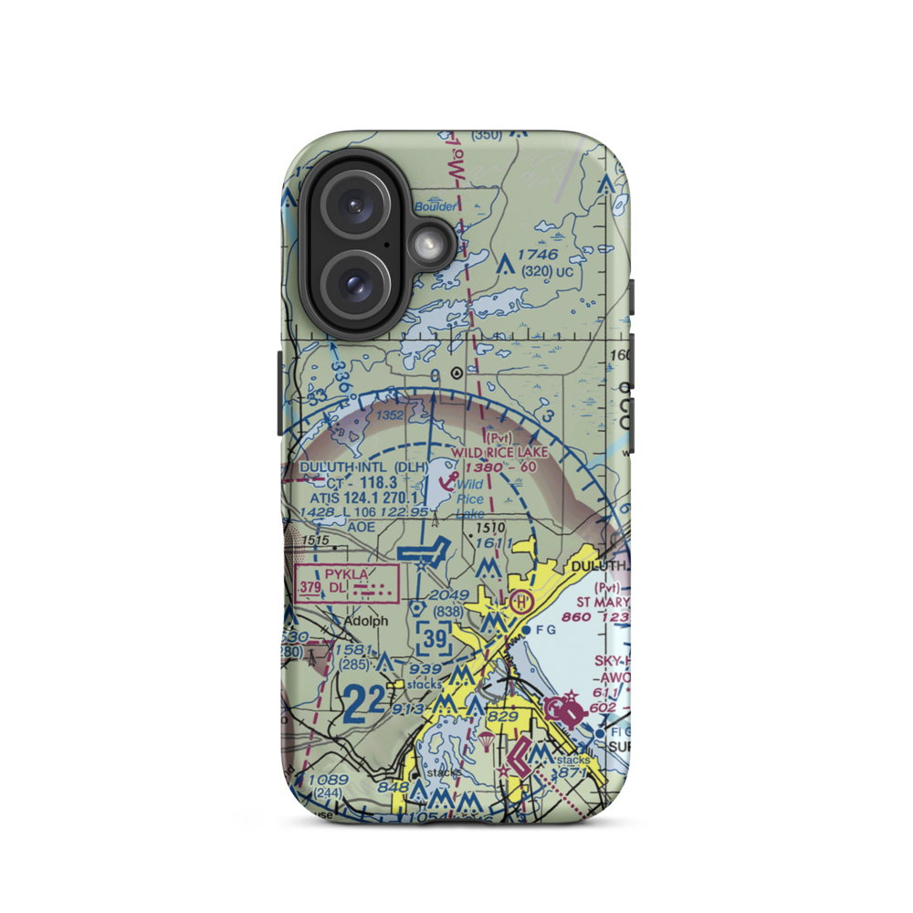 Wild Rice Lake Seaplane Base (MN35) VFR Sectional  Tough iPhone Case iPhone 16 model shown