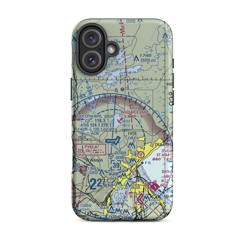 Wild Rice Lake Seaplane Base (MN35) VFR Sectional  Tough iPhone Case iPhone 16 Plus model shown