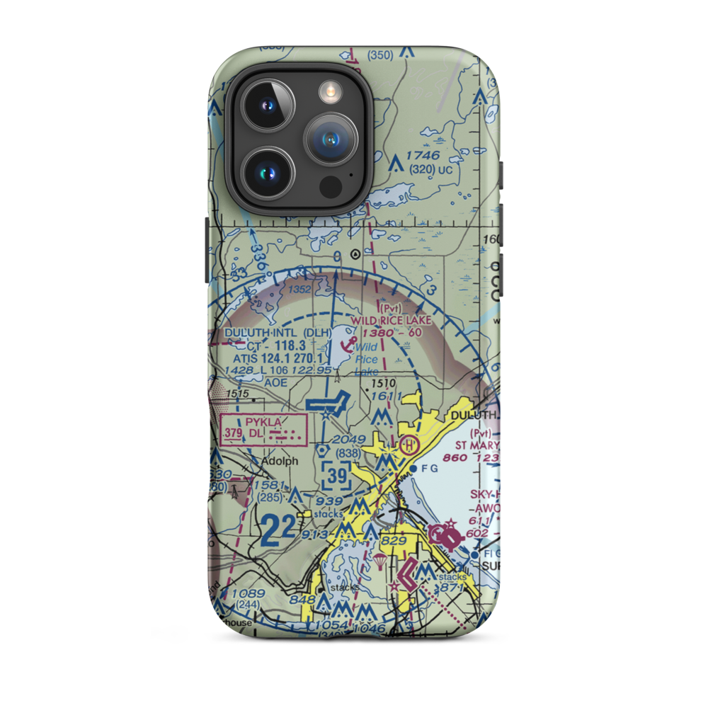Wild Rice Lake Seaplane Base (MN35) VFR Sectional  Tough iPhone Case iPhone 16 Pro Max model shown