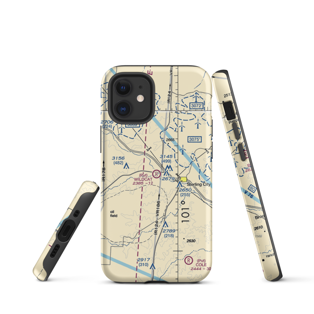 Wildcat Airport (46TE) VFR Sectional  Tough iPhone Case iPhone 12 mini model shown