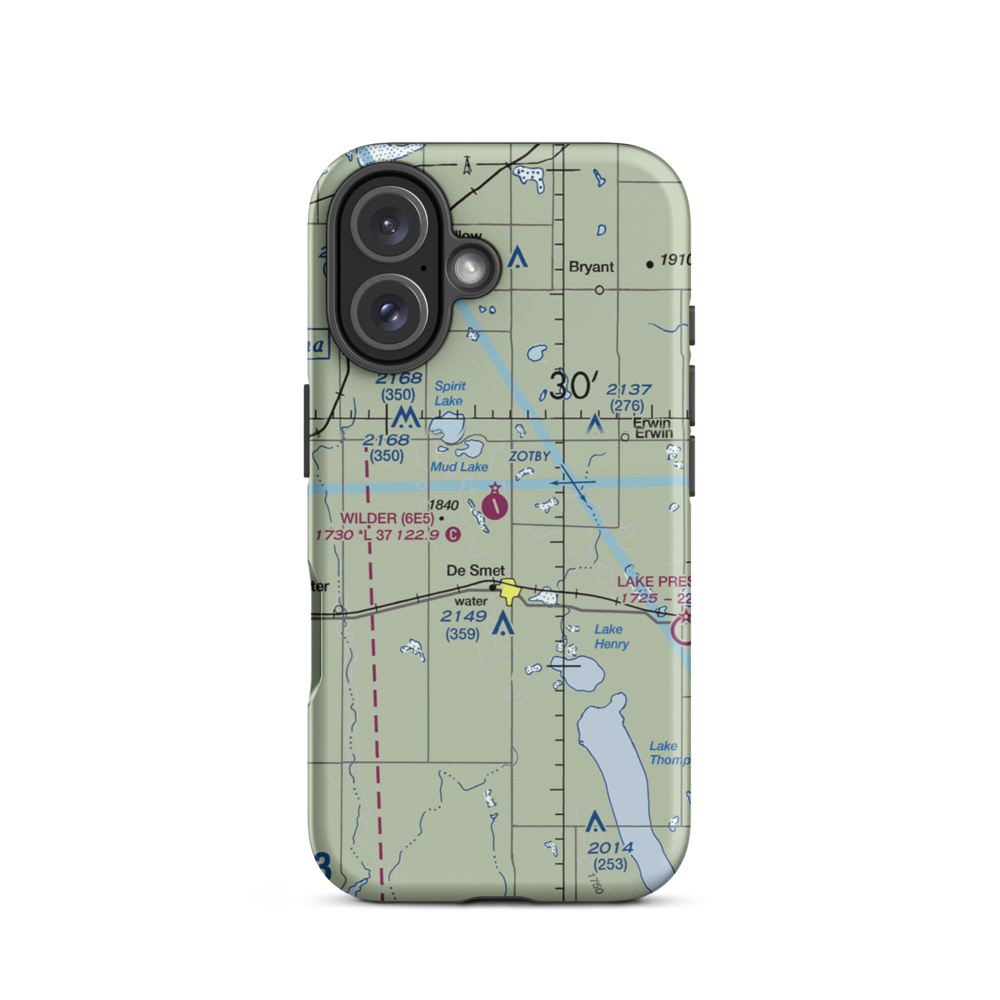 Wilder Airport (6E5) VFR Sectional  Tough iPhone Case iPhone 16 model shown