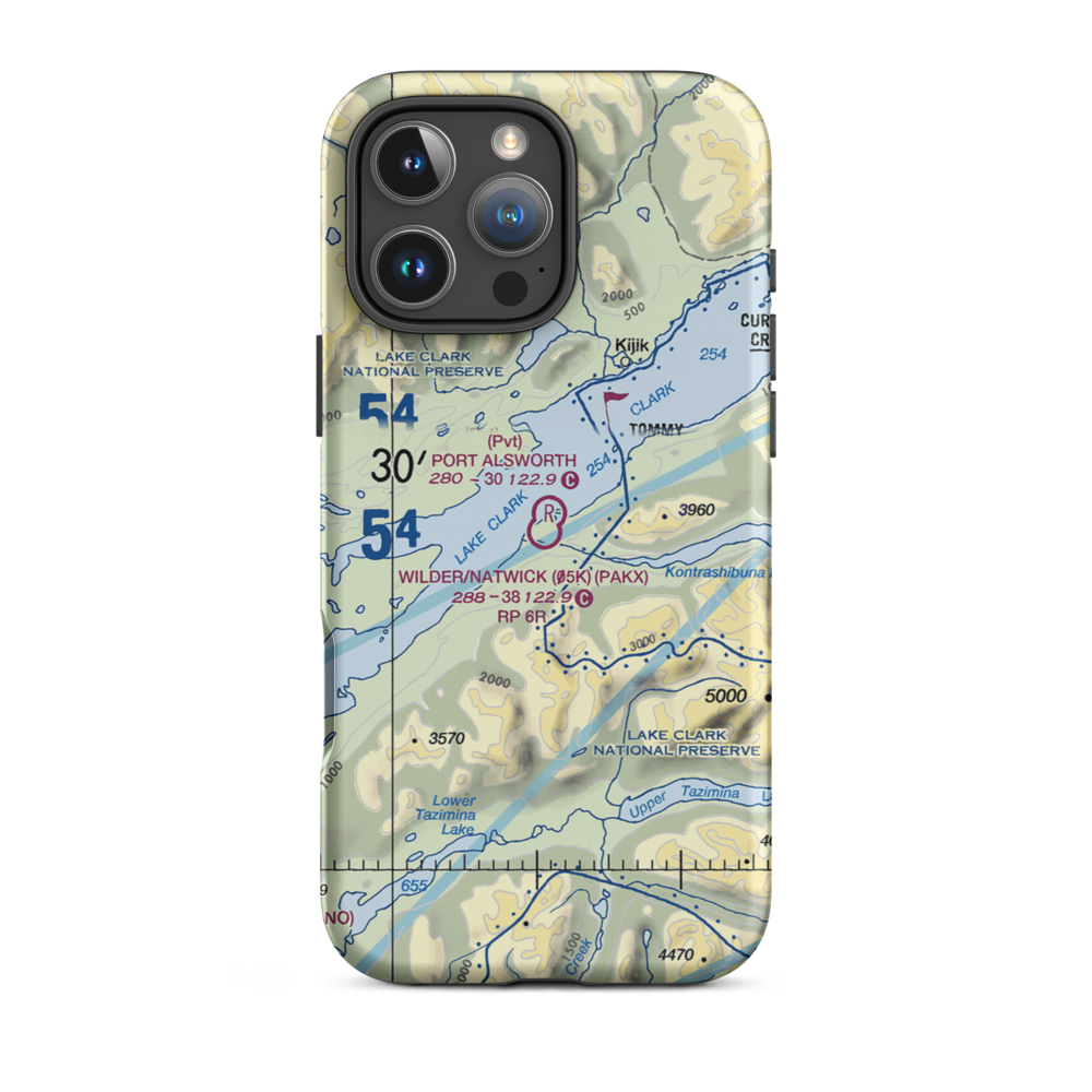 Wilder/Natwick LLC Airport (05K) VFR Sectional  Tough iPhone Case iPhone 16 Pro Max model shown