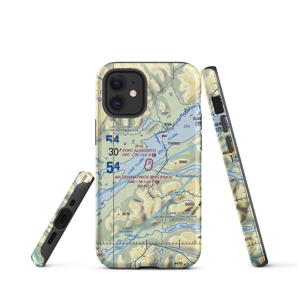 Wilder/Natwick LLC Airport (05K) VFR Sectional  Tough iPhone Case iPhone 12 mini model shown