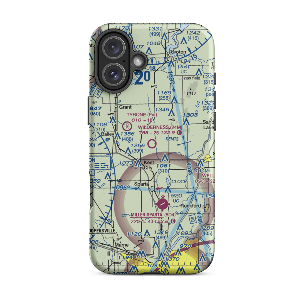 Wilderness Airpark (24M) VFR Sectional  Tough iPhone Case iPhone 16 Plus model shown