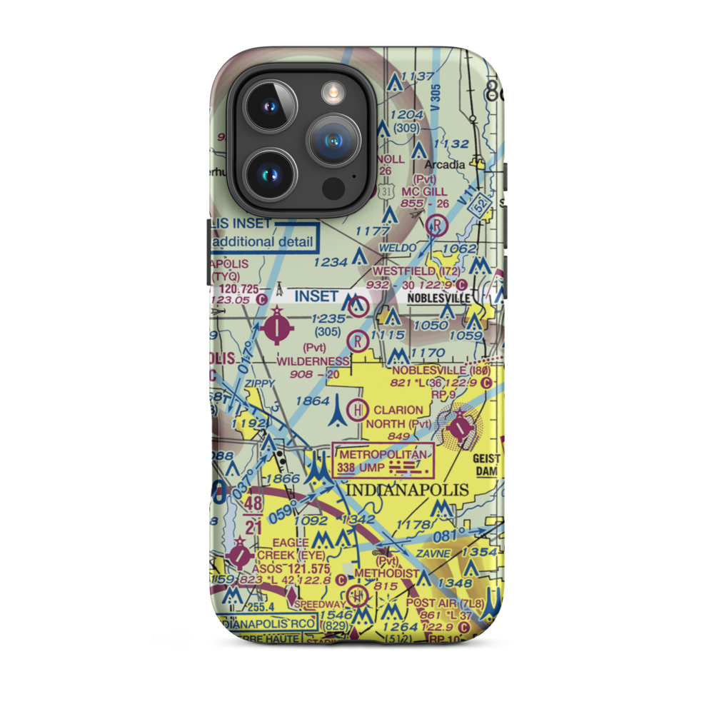 Wilderness Field (IN60) VFR Sectional  Tough iPhone Case iPhone 16 Pro Max model shown