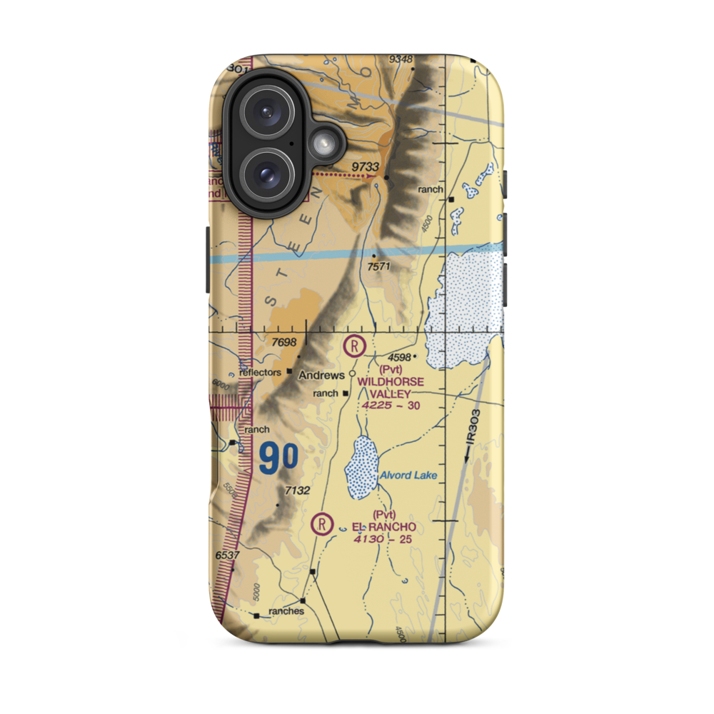 Wildhorse Valley Airport (OG53) VFR Sectional  Tough iPhone Case iPhone 16 Plus model shown